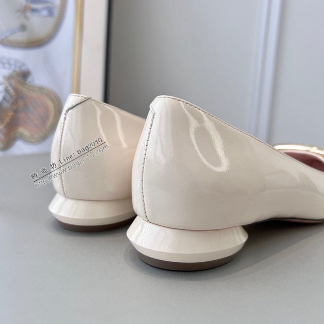 gucci專櫃爆新款軟牛漆皮單皮鞋 古馳芭蕾舞小方頭平底鞋 dx2918